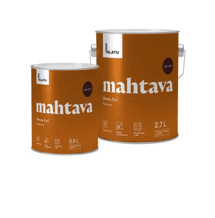 Эмаль глянцевая MAHTAVA  RAL 8017 коричневый 0,9 Л