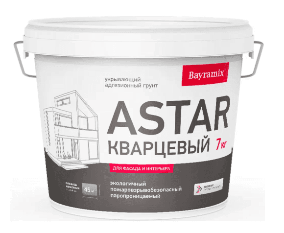 BAYRAMIX ASTAR Кварц укрыв грунт с наполни для вн. и нар. работ, 7 кг color01(MCL J122)