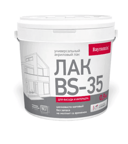 BAYRAMIX BS-35 лак-прозрачное, полумат. защитное покрытие для фасада, 0,9 кг