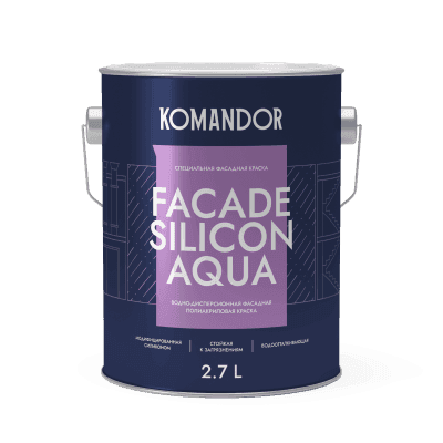 Краска фасадная водоотталкивающая FACADE SILICON AQUA БАЗА C 2,7 Л