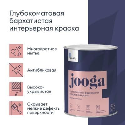 Глубокоматовая краска для стен и потолков JOOGA БАЗА A 0,9 Л