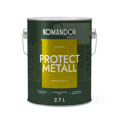 Грунт-эмаль 3 в 1 PROTECT METALL RAL 9005 ЧЕРНЫЙ 2,7 Л